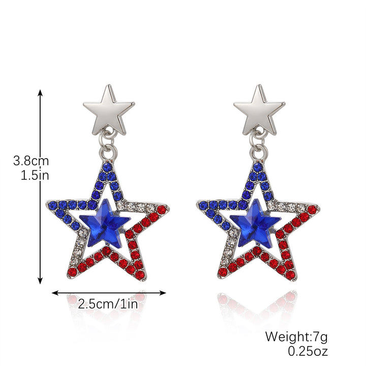 Unisex keychain with letter beads and American star pendant Bowlift