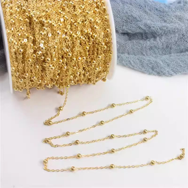 Delicate Beaded Chain Necklace Bowlift