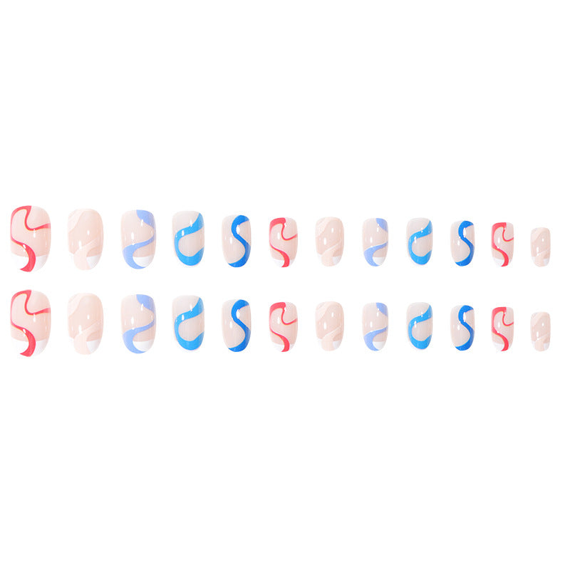 Artistic Abstract Press-On Nail Set Bowlift