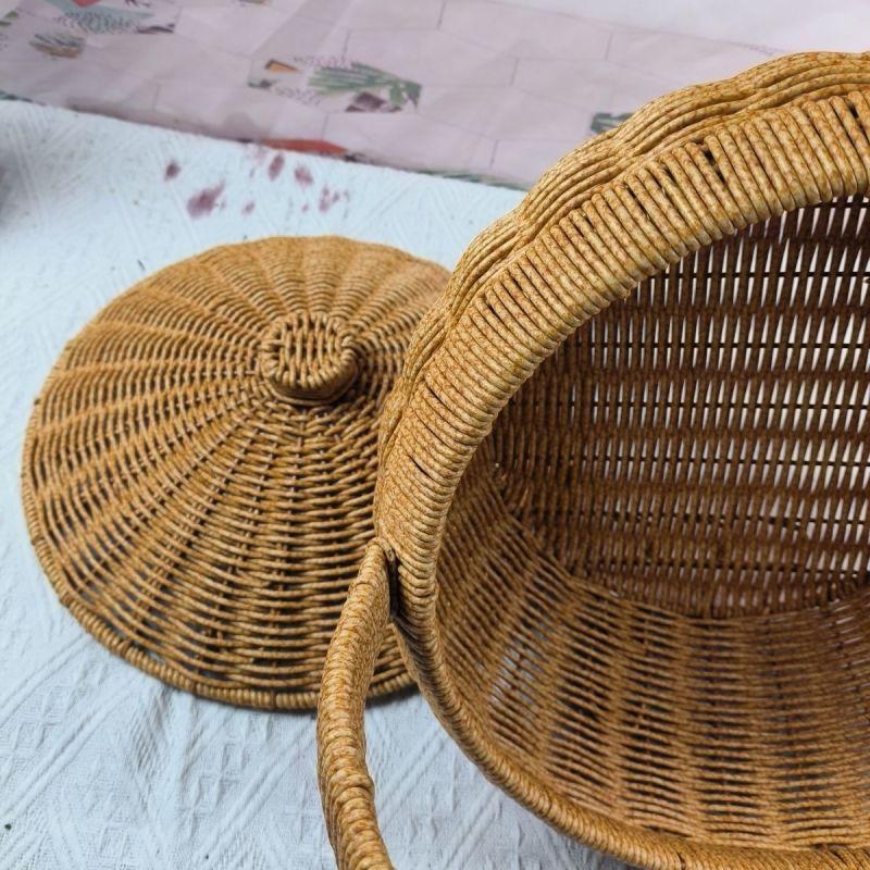 Ornamental Woven Storage Basket Bowlift