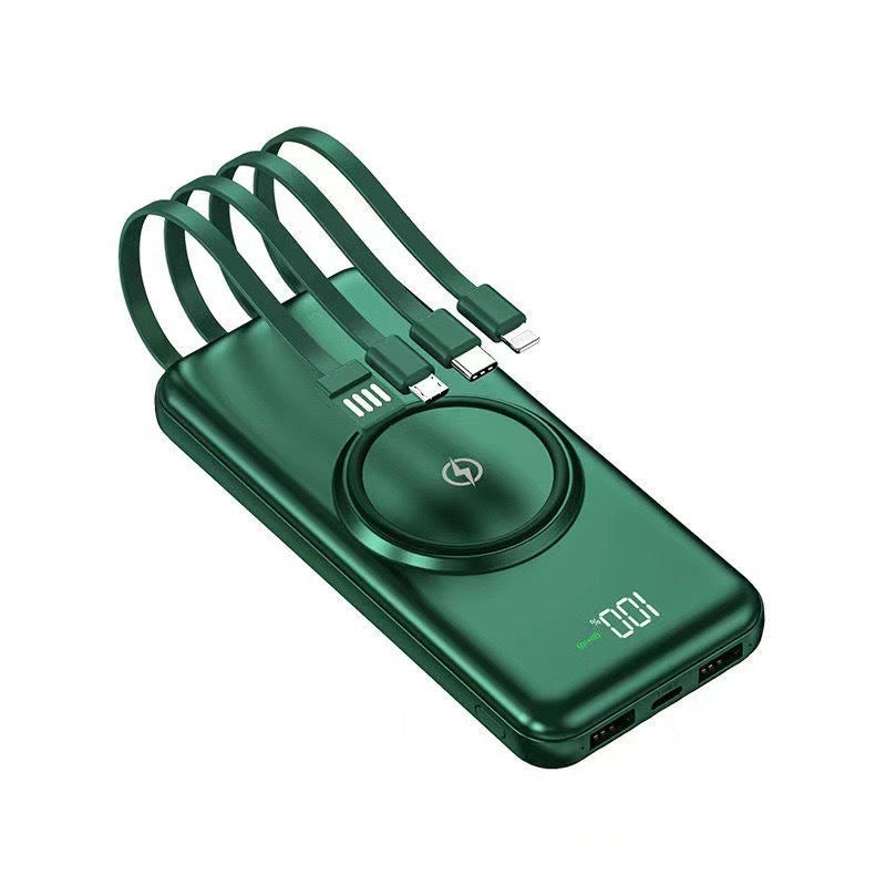 Portable power bank with integrated cables Bowlift