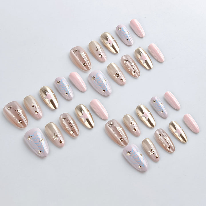 Star-Embellished Press-On Nail Set Bowlift