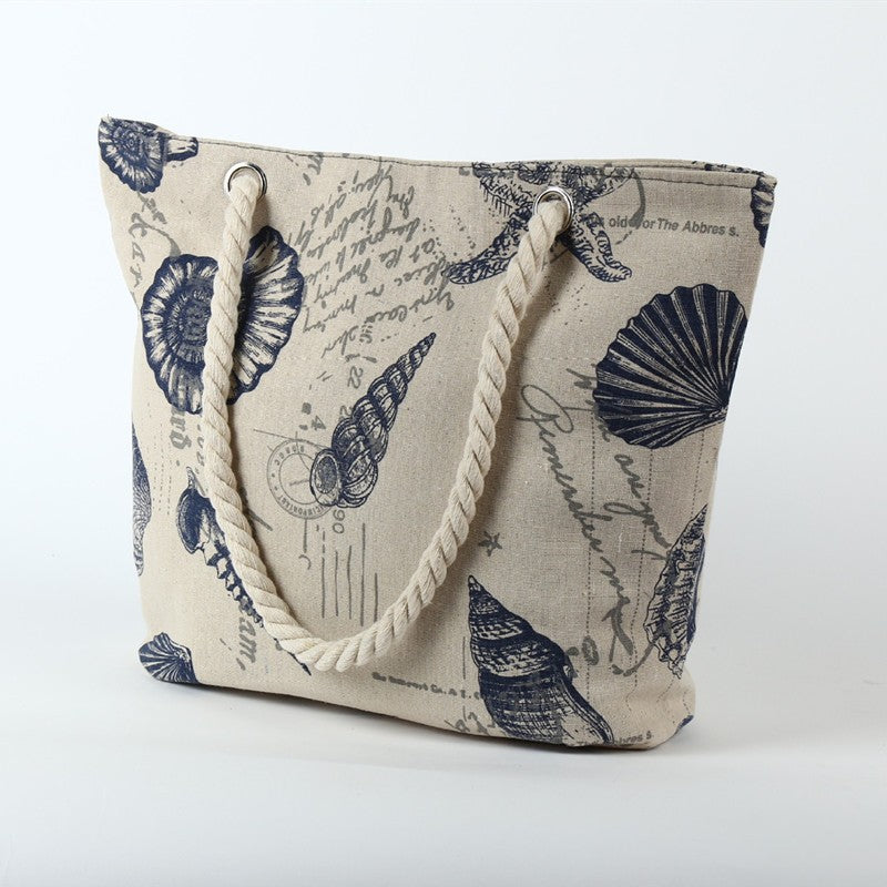 Beach bag in maritime design with sturdy rope handles Bowlift
