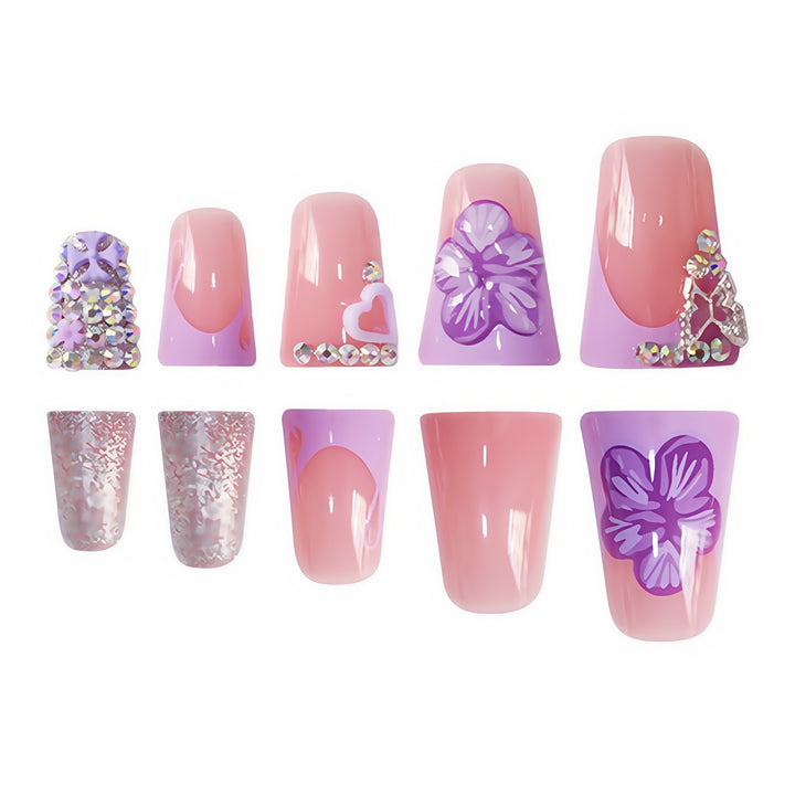 Decorative Floral Press-On Nail Extensions Bowlift 1787913819
