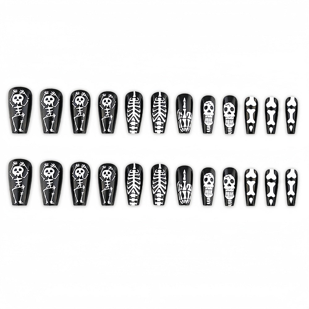 Art Nail Set with Skeleton Designs Bowlift