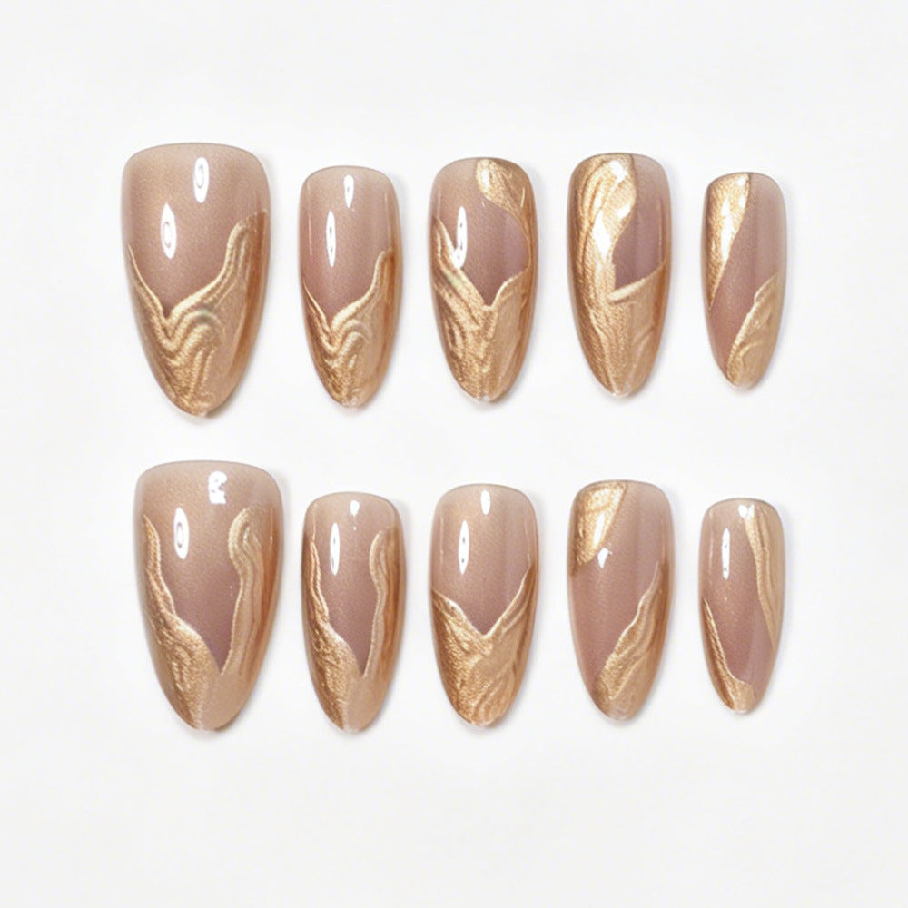 Premium Marble Design Press-On Nail Set Bowlift