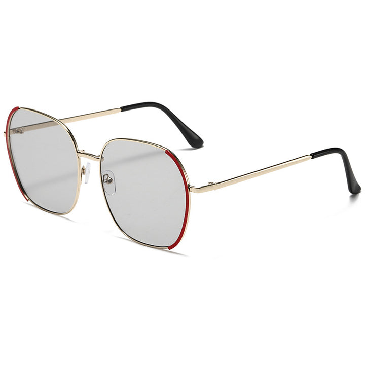 Women's large square sunglasses with high-quality metal frame Bowlift