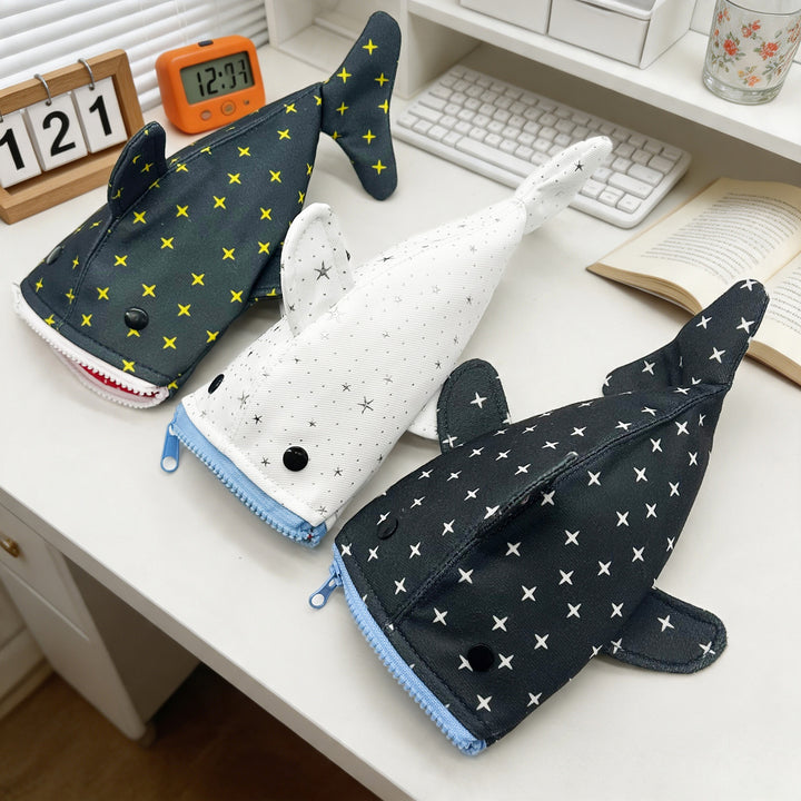 Plush Shark-Shaped Pencil Case Bowlift