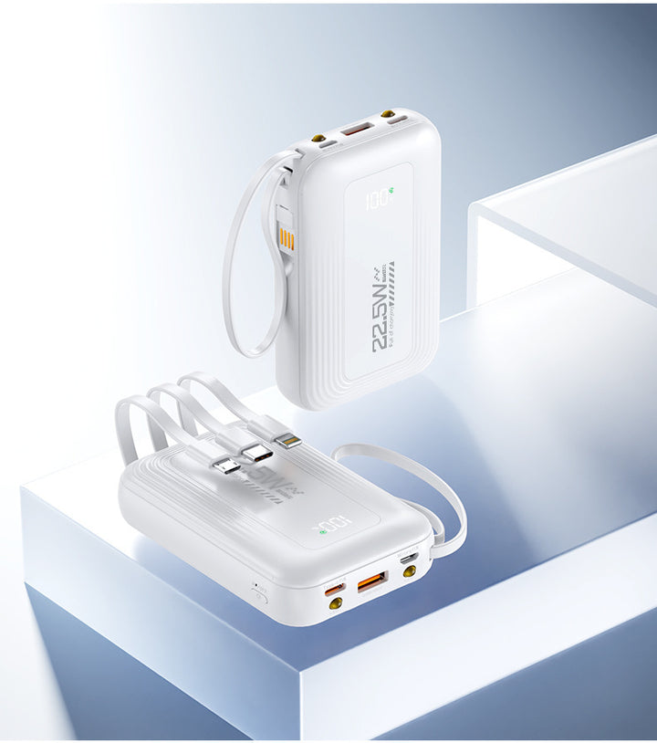 Portable power bank with integrated fast charging ports and digital display Bowlift