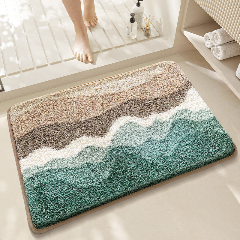 Floral Design Memory Foam Bath Mat Bowlift