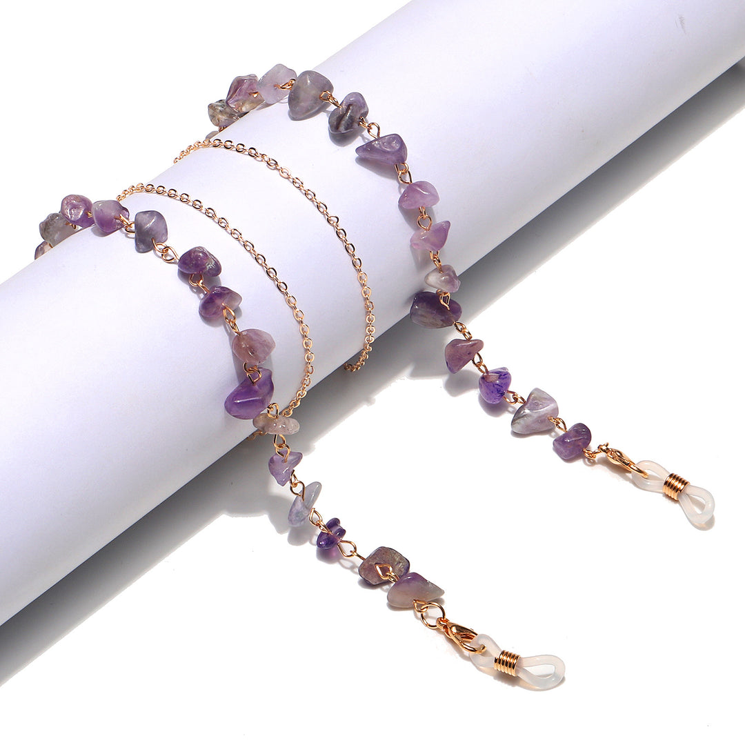 Natural Amethyst Crystal Eyewear Chain Bowlift