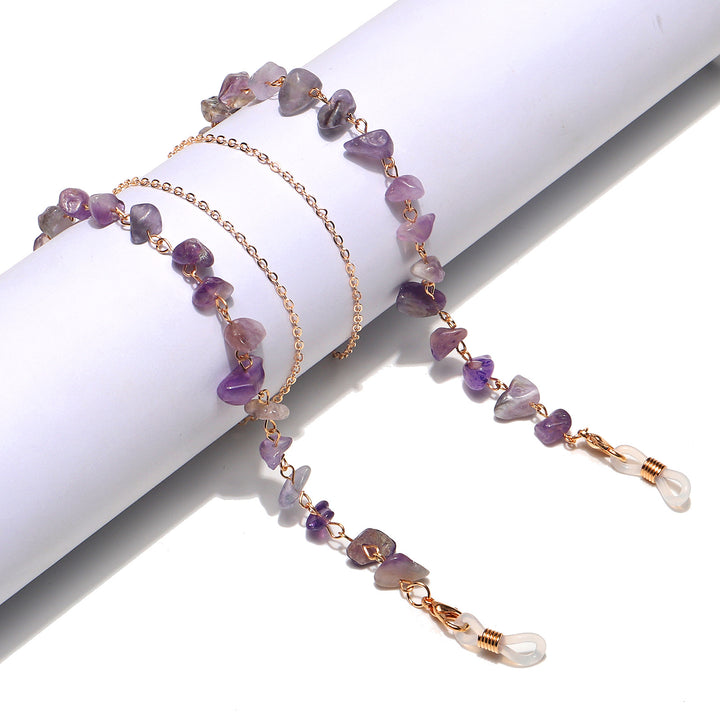 Natural Amethyst Crystal Eyewear Chain Bowlift