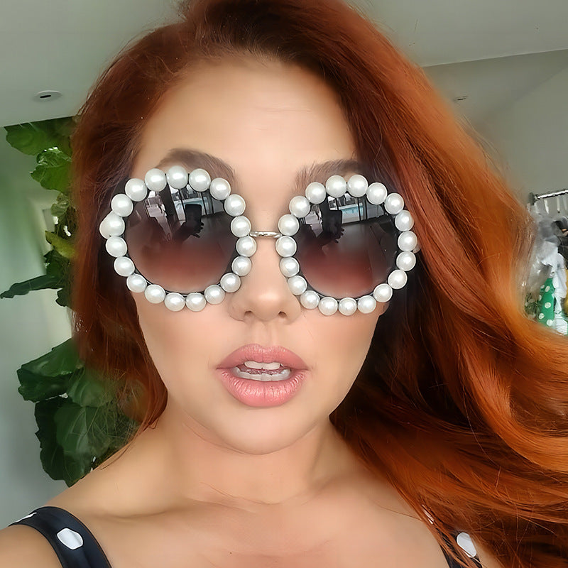 Women's designer sunglasses with pearl-embellished frame Bowlift