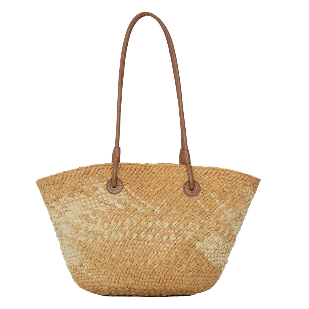 Elegant Rattan-Style Handbag with Double Handle Bowlift