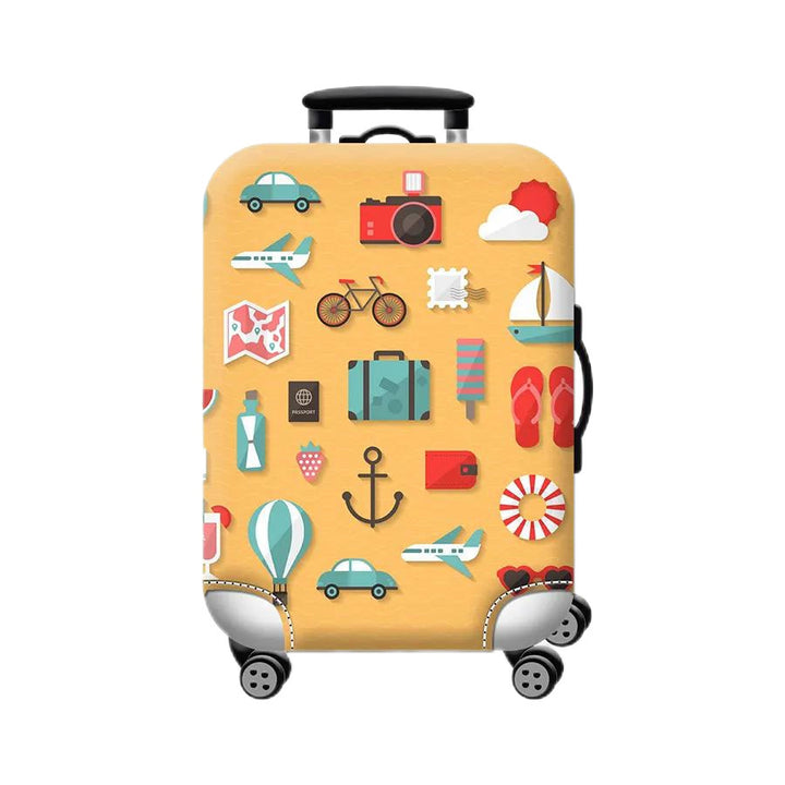 Women Hard Shell Suitcase with Trendy Surf and Palm Design Bowlift