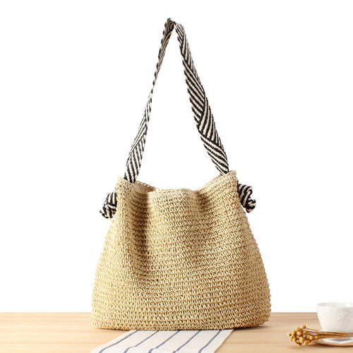 Boho-Style Shopper Bag Made of Natural Weave Bowlift