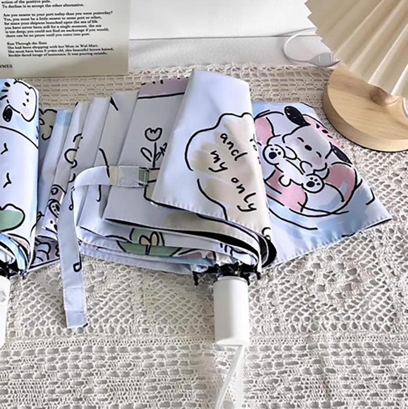 Ladies' folding umbrella with playful character design Bowlift