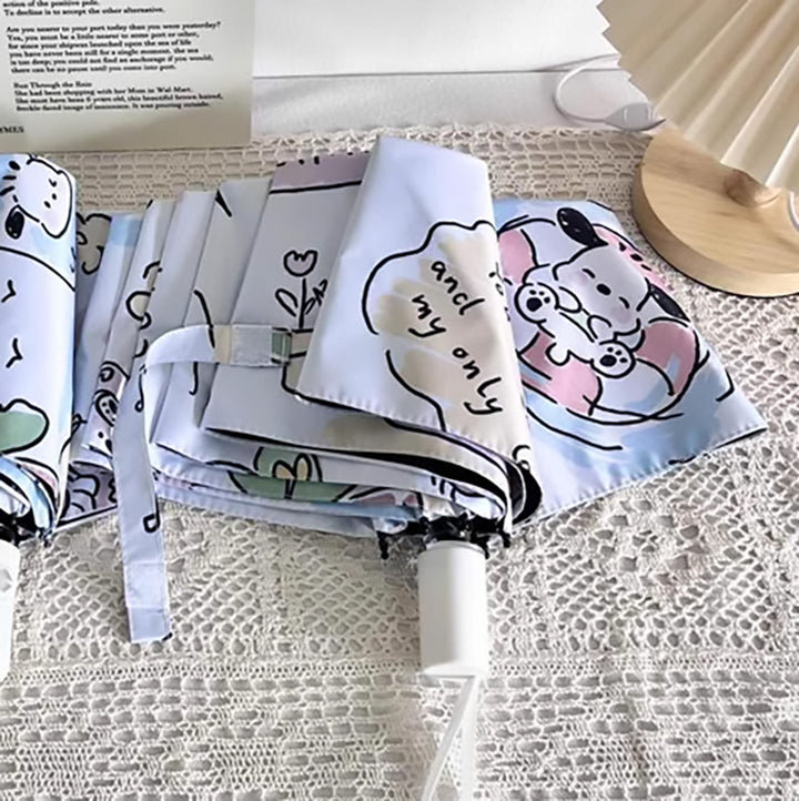 Ladies' folding umbrella with playful character design Bowlift