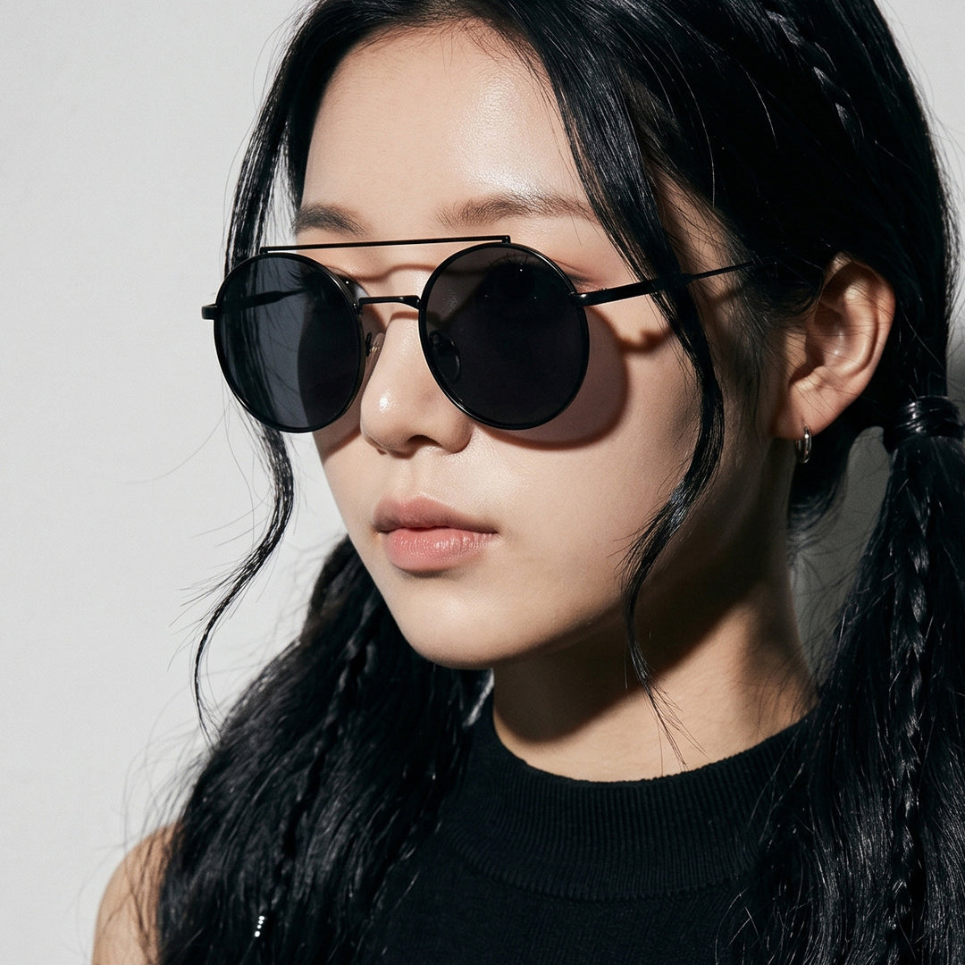Women's round sunglasses with stylish metal frame Bowlift