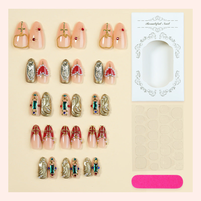 Decorative Press-On Nail Kit with Gem Accents Bowlift