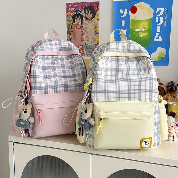 Checked Patterned Backpack Bowlift