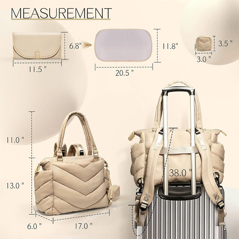 Multifunctional quilted shoulder bag with removable inner compartment Bowlift