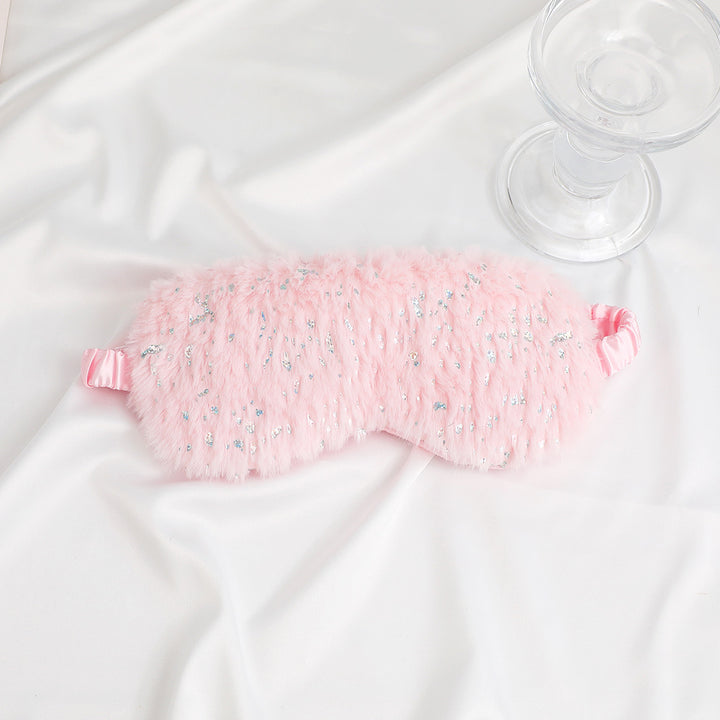 Unisex soft eye mask made of faux fur with festive motif embossing Bowlift