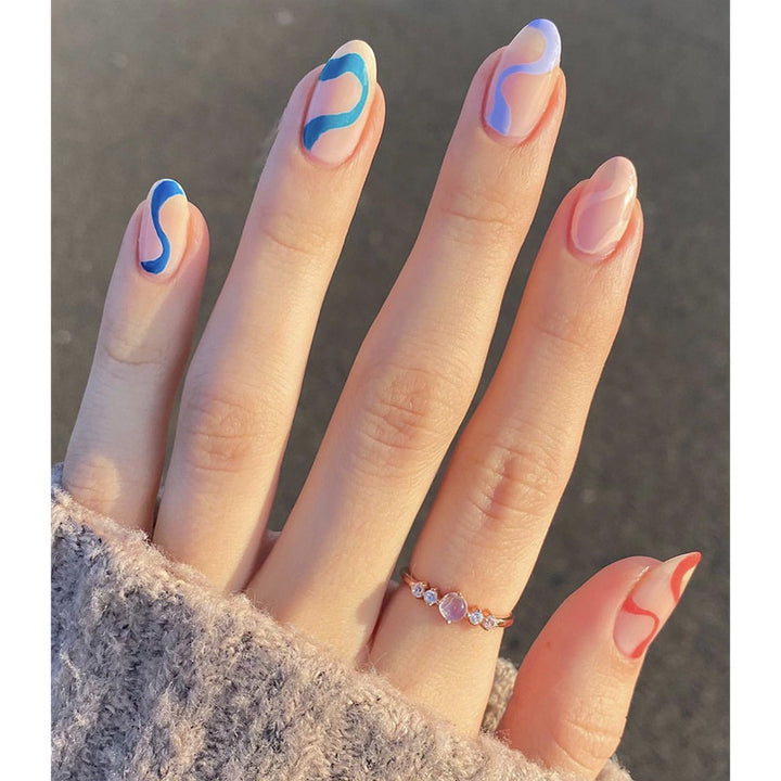 Artistic Abstract Press-On Nail Set Bowlift