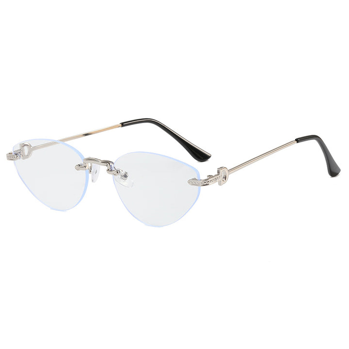Women Futuristic Half-Frame Sunglasses Bowlift