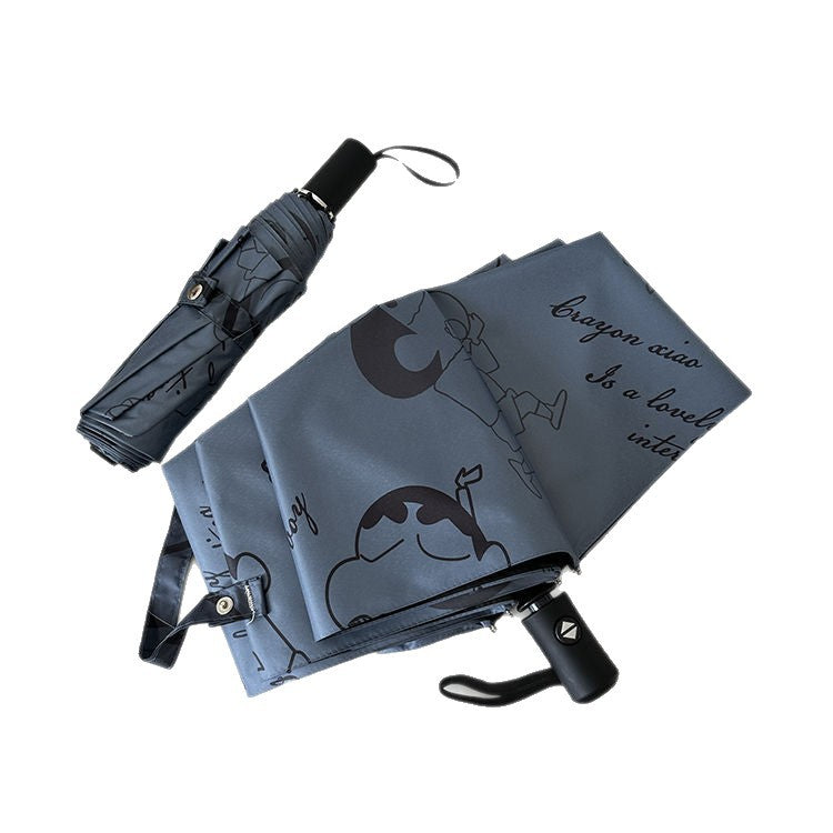 Women's Automatic Umbrella with Creative Comic Design Bowlift