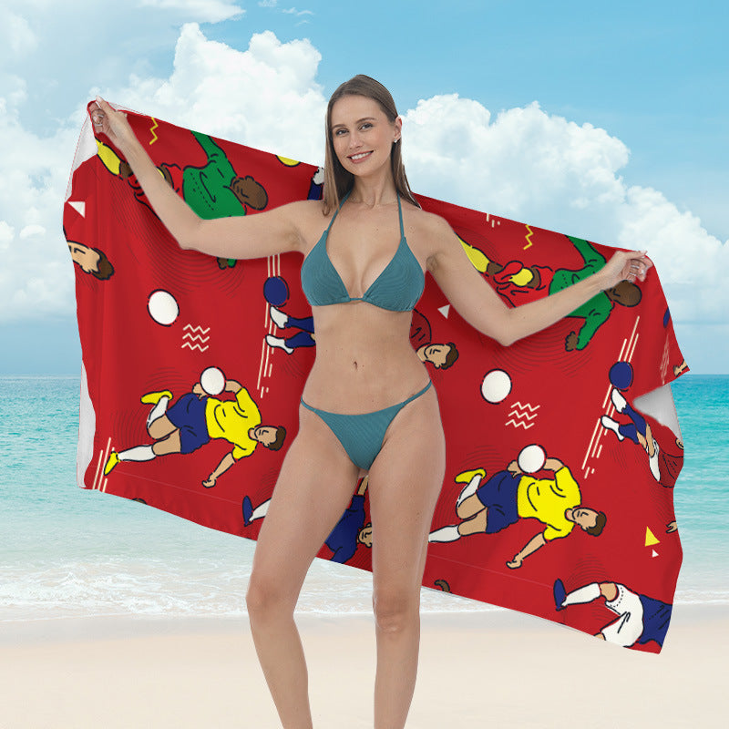 Beach towel with vibrant tropical plant motif Bowlift