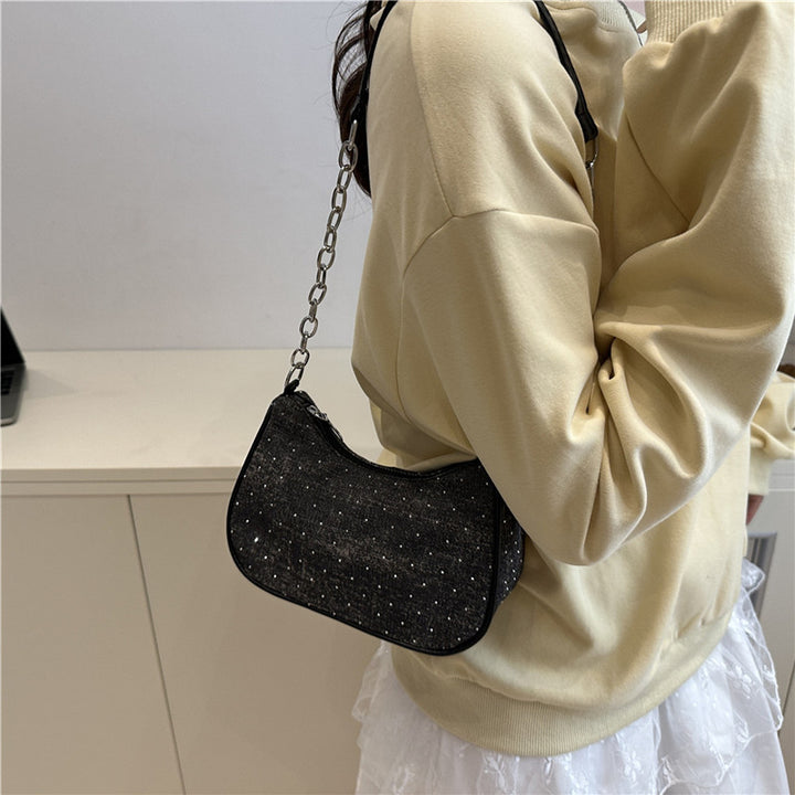 Stylish Chain-Handled Hobo Bag Bowlift