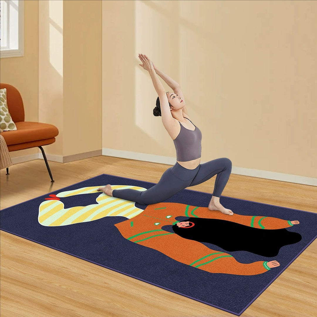 Extra-Thick Non-Slip Printed Yoga Mat with Artistic Illustration Bowlift