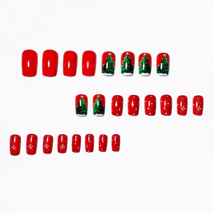 Festive 3D Christmas Tree Nail Art Bowlift