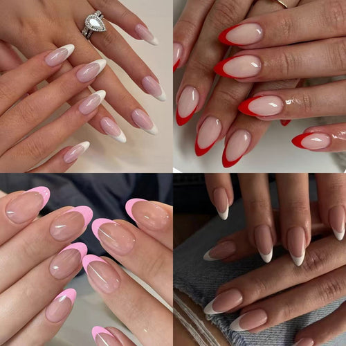 Elegant French Lace Artificial Nails Bowlift