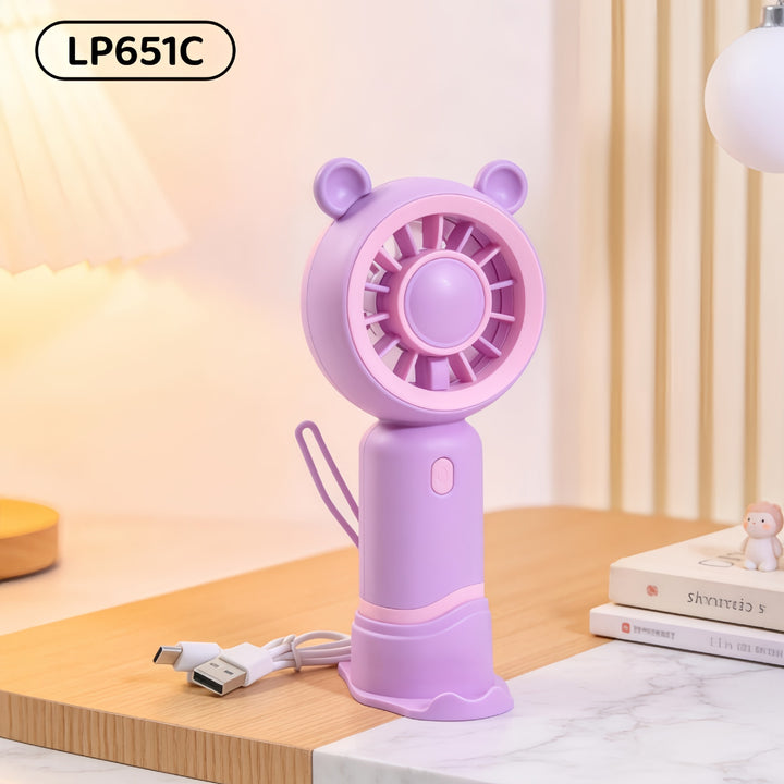Women's portable USB handheld fan with cute cat design Bowlift