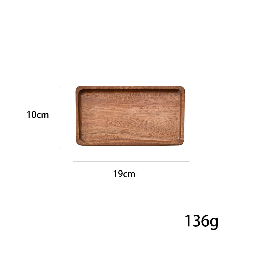 Elegant wooden serving tray with raised edge Bowlift