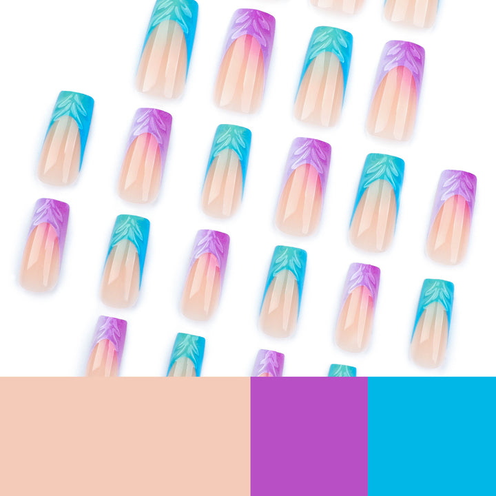 Artificial nail extensions with unique Amazon River design Bowlift
