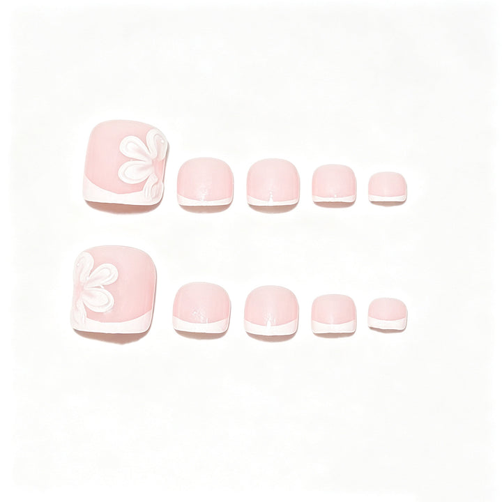 Elegant French Tip Pedicure Set Bowlift