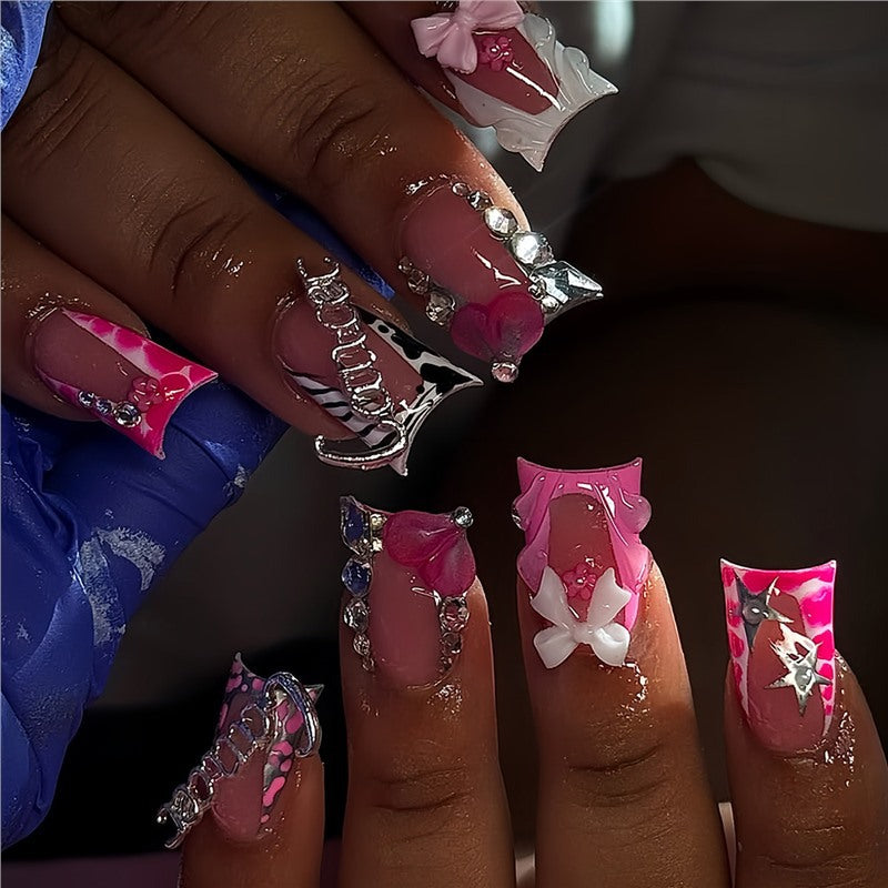 Floral Design Press-On Nail Set Bowlift