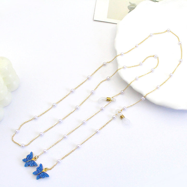 Butterfly-Embellished Eyewear Chain Bowlift
