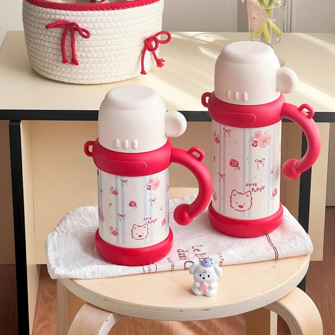 Ladies Insulated Floral Pattern Thermos Bottle Bowlift