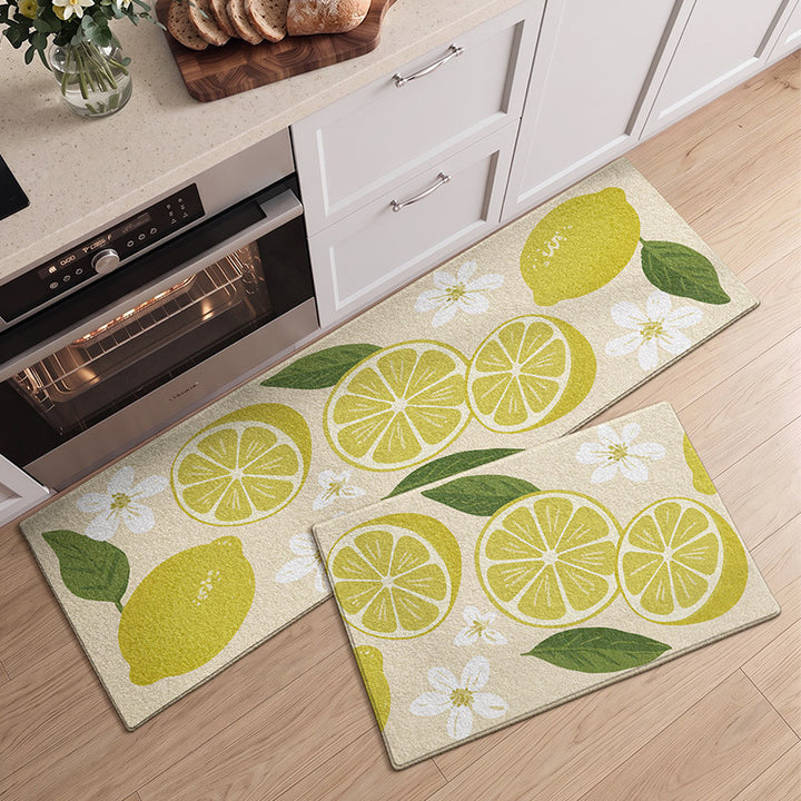 Refreshing Citrus-Themed Kitchen Runner Mat Bowlift