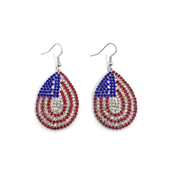 Ladies long sparkling crystal tassel earrings with geometric stud closure Bowlift
