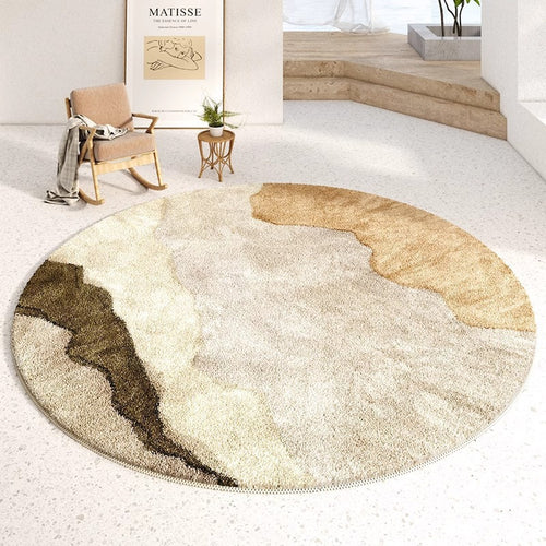 Round Artistic Abstract Area Rug