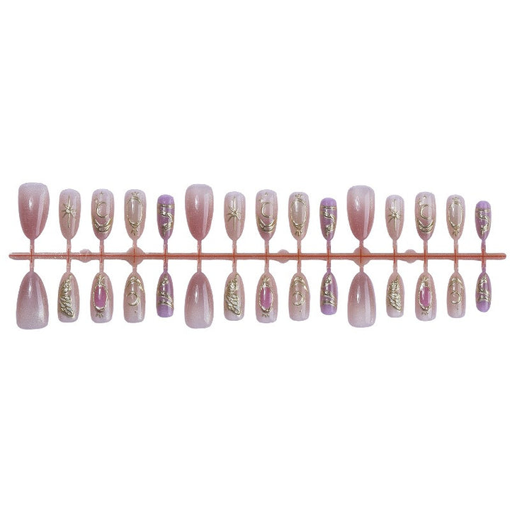 Artificial Nail Set with Elegant Accents Bowlift