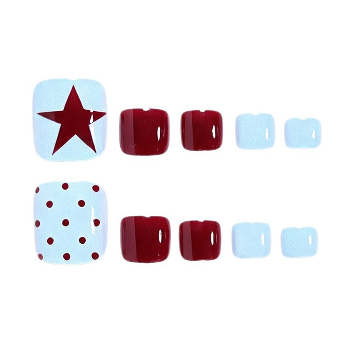 Creative foot art nails with maritime star design Bowlift