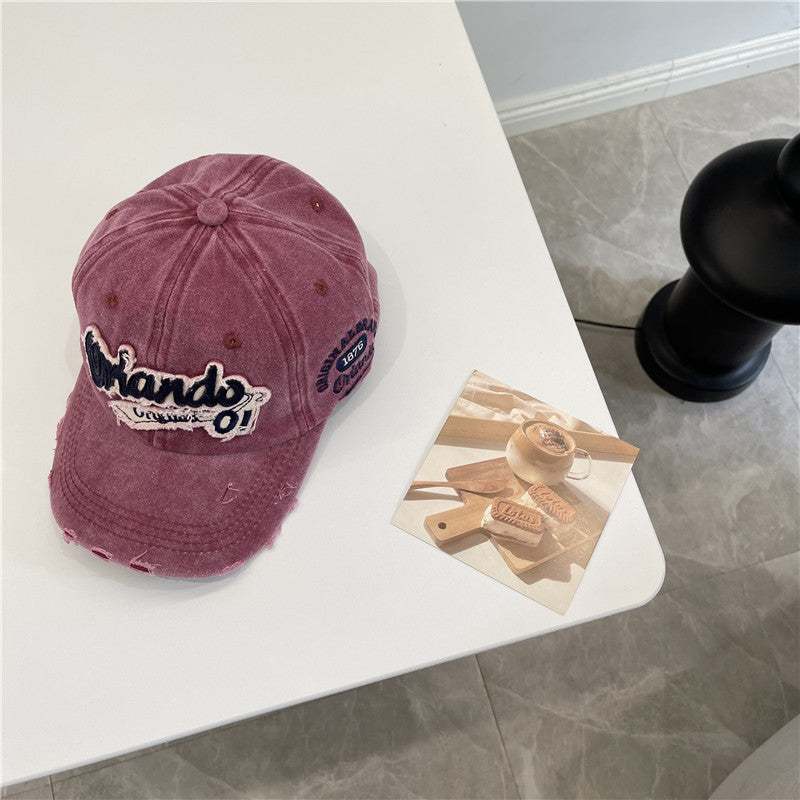 Men's Distressed Vintage-Inspired Baseball Cap Bowlift
