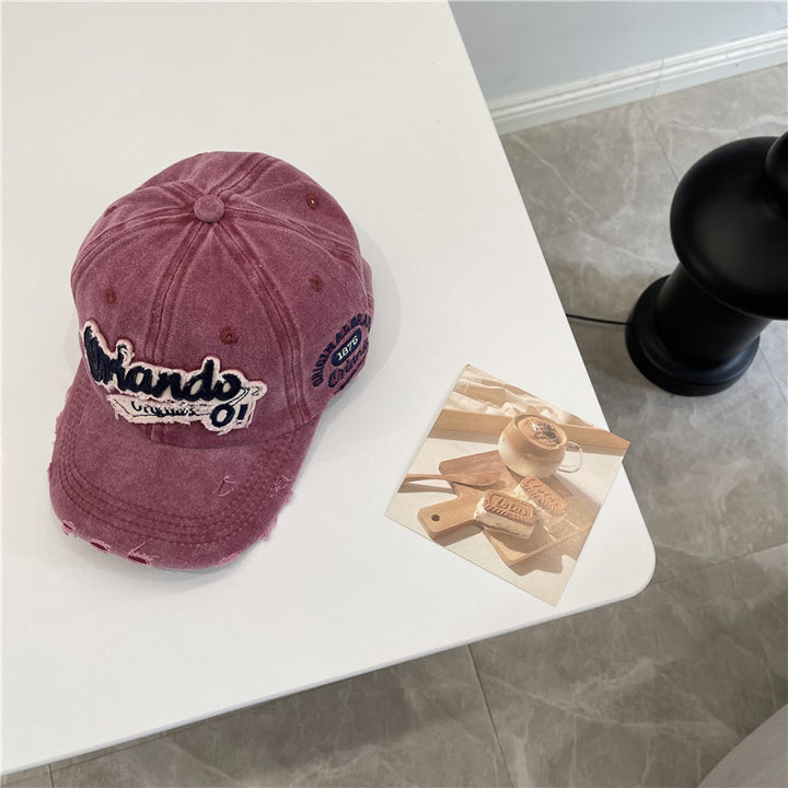 Men's Distressed Vintage-Inspired Baseball Cap Bowlift