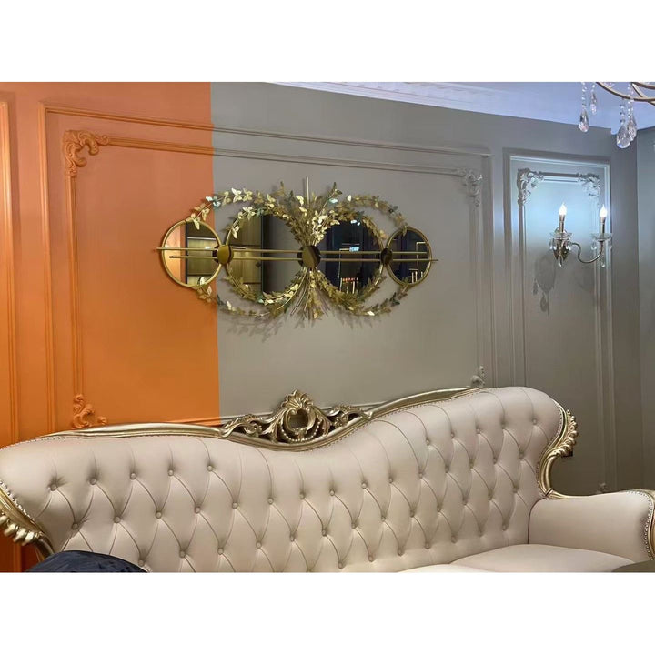 Elegant Botanical Wall Mirror with Decorative Floral Accents Bowlift
